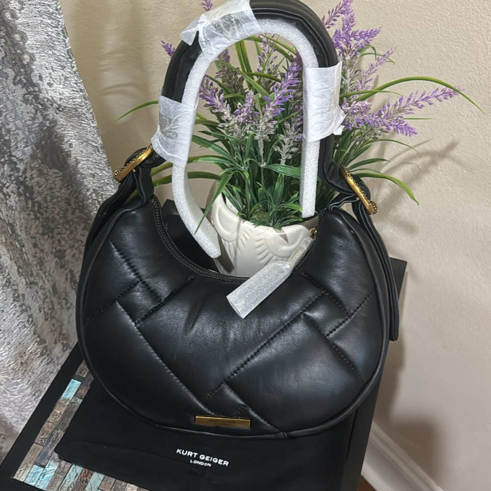 Kurt Geiger Small Kensington Puff Quilted Leather Hobo Bag - Picture 2 of 14